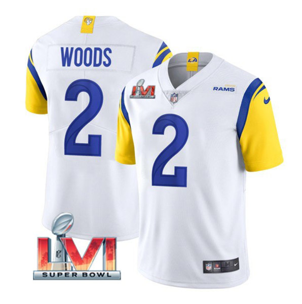 Youth Los Angeles Rams #2 Robert Woods White 2022 Super Bowl LVI Vapor Untouchable Limited Stitched Jersey